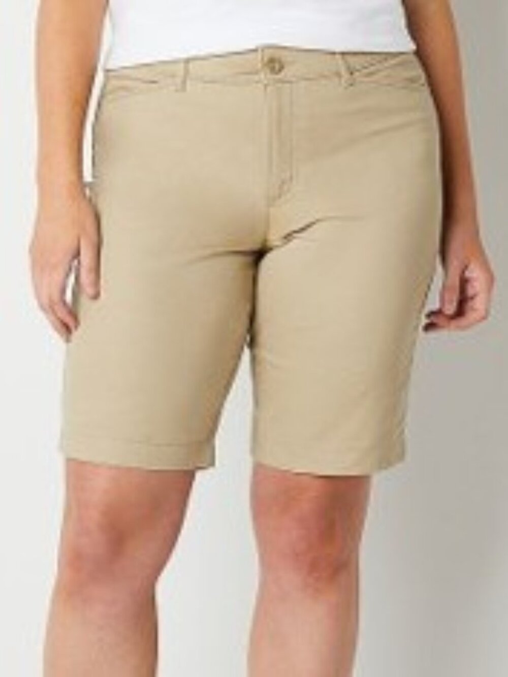 St. John's Bay Tan 11" Mid Rise Bermuda Short Sz 12